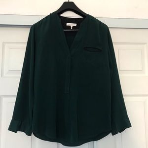 Sandro 100% Silk Deep Green Blouse